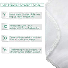 Load image into Gallery viewer, Bellamei Nut Milk Bag Reusable Food Strainer Nut Bags for Straining Almond/Soy Milk Greek Yogurt Professional for Cold Brew Coffee Tea Beer Celery Juice Fine Nylon Mesh(3 pack-8&quot;x12&quot;/10&quot;x12&quot;/13&quot;x13&quot;)
