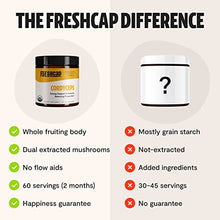 Load image into Gallery viewer, FreshCap Organic Cordyceps Mushroom Extract Powder Supplement - For Natural Energy, Exercise Performance &amp; Endurance - Vegan, Pure Fruiting Body Extract - Add to Coffee/Tea/Smoothies - 2.1 Ounce (60g)
