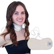 Load image into Gallery viewer, Castor Oil Pack for Thyroid by Queen of the Thrones - Less Mess, Reusable, Comfort Fit - Organic Cotton Flannel, Soft Ties &amp; Naturopathic Doctor Designed (Castor Oil Sold Separately)
