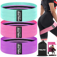 Load image into Gallery viewer, WALITO Resistance Bands for Legs and Butt, Fabric Exercise Loop Bands Yoga, Pilates, Rehab, Fitness and Home Workout, Strength Bands for Booty
