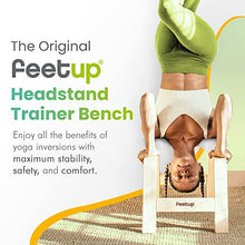 Load image into Gallery viewer, FeetUp - The Original Yoga Headstand Bench, Vegan Handstand Trainer Bench and Stand, Strength Training Inversion Equipment for Relaxation &amp; Strength, Includes App &amp; Starter Kit, Classic, White
