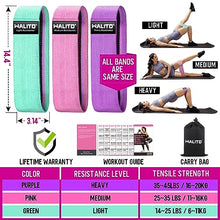 Load image into Gallery viewer, WALITO Resistance Bands for Legs and Butt, Fabric Exercise Loop Bands Yoga, Pilates, Rehab, Fitness and Home Workout, Strength Bands for Booty
