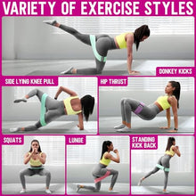 Load image into Gallery viewer, WALITO Resistance Bands for Legs and Butt, Fabric Exercise Loop Bands Yoga, Pilates, Rehab, Fitness and Home Workout, Strength Bands for Booty
